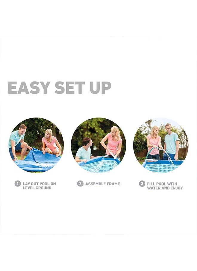 INTEX - Superior Strength And Longer Durability Sturdy Rectangular Unisex Frame Swimming Pool Blue Model 28270 Summer Fun Water Play 2.20mx1.50mx60cm - Image 1