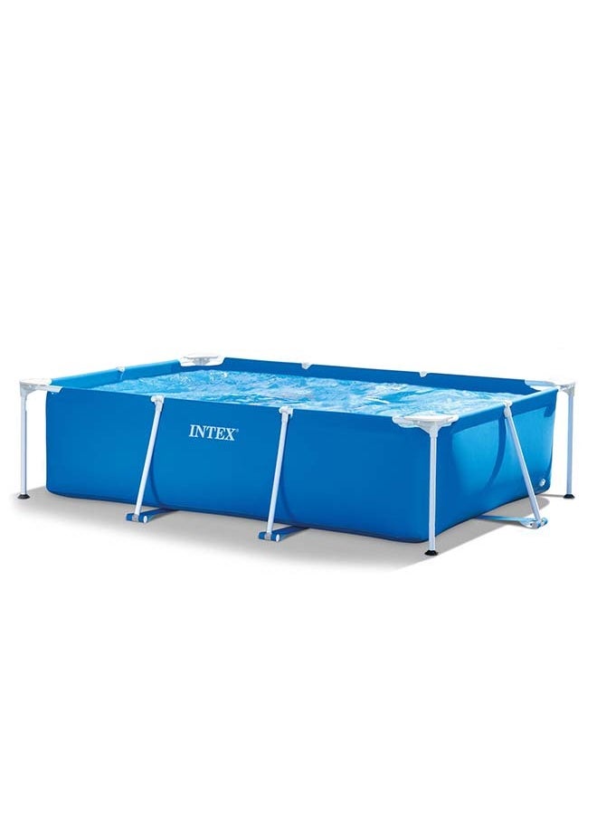 INTEX - Superior Strength And Longer Durability Sturdy Rectangular Unisex Frame Swimming Pool Blue Model 28270 Summer Fun Water Play 2.20mx1.50mx60cm - Image 1