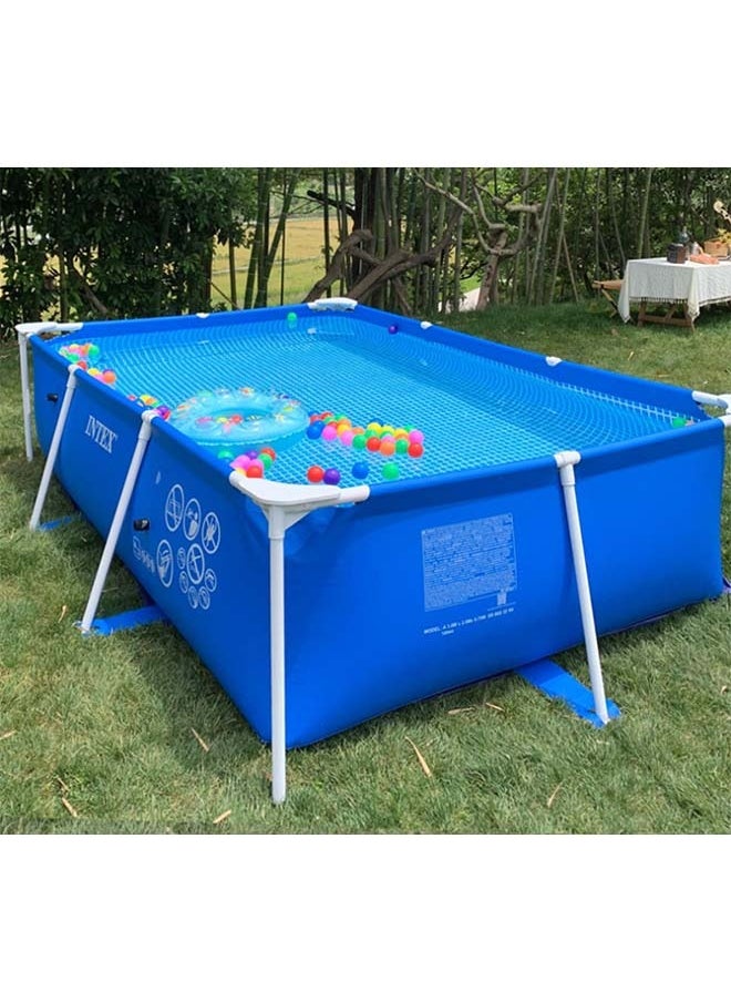 INTEX - Superior Strength And Longer Durability Sturdy Rectangular Unisex Frame Swimming Pool Blue Model 28270 Summer Fun Water Play 2.20mx1.50mx60cm - Image 1