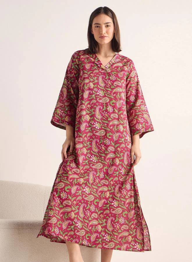 سبلاش فيڤ فستان نوم ساتان بطبعة بيزلي