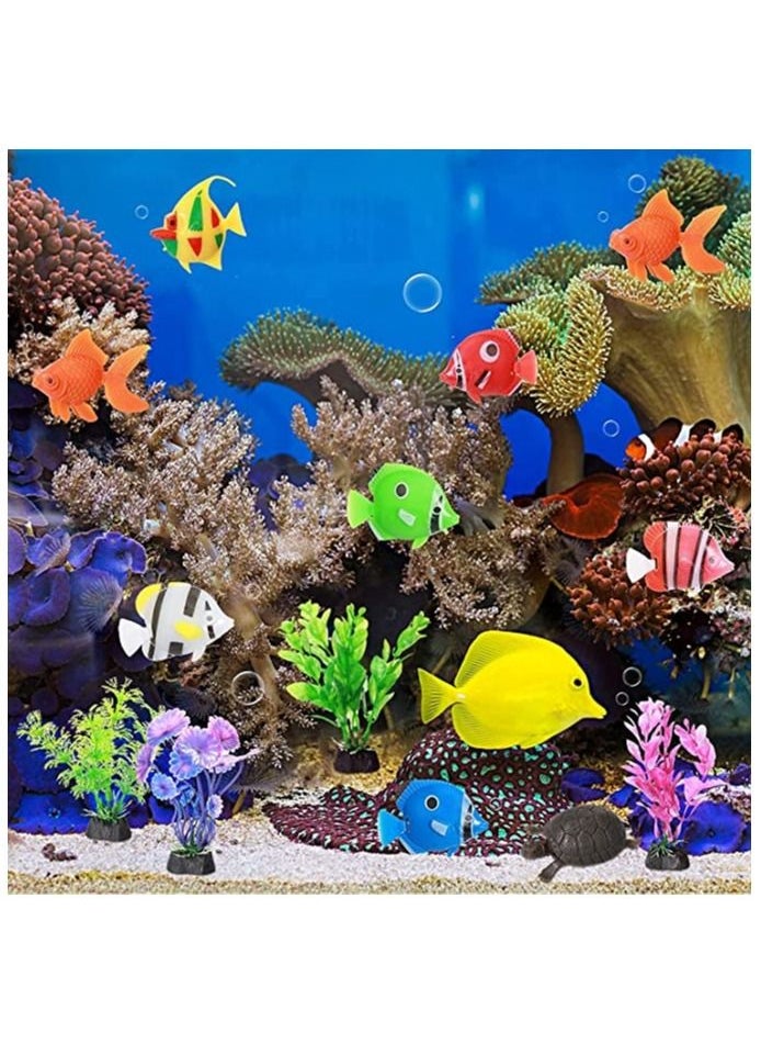 Y&D Artificial Aquarium Plants Set, Fish Tank Decorations, Lifelike Plastic Decor Plants, Fake Fish, Decorations for Household and Office Simulation  - Image 2