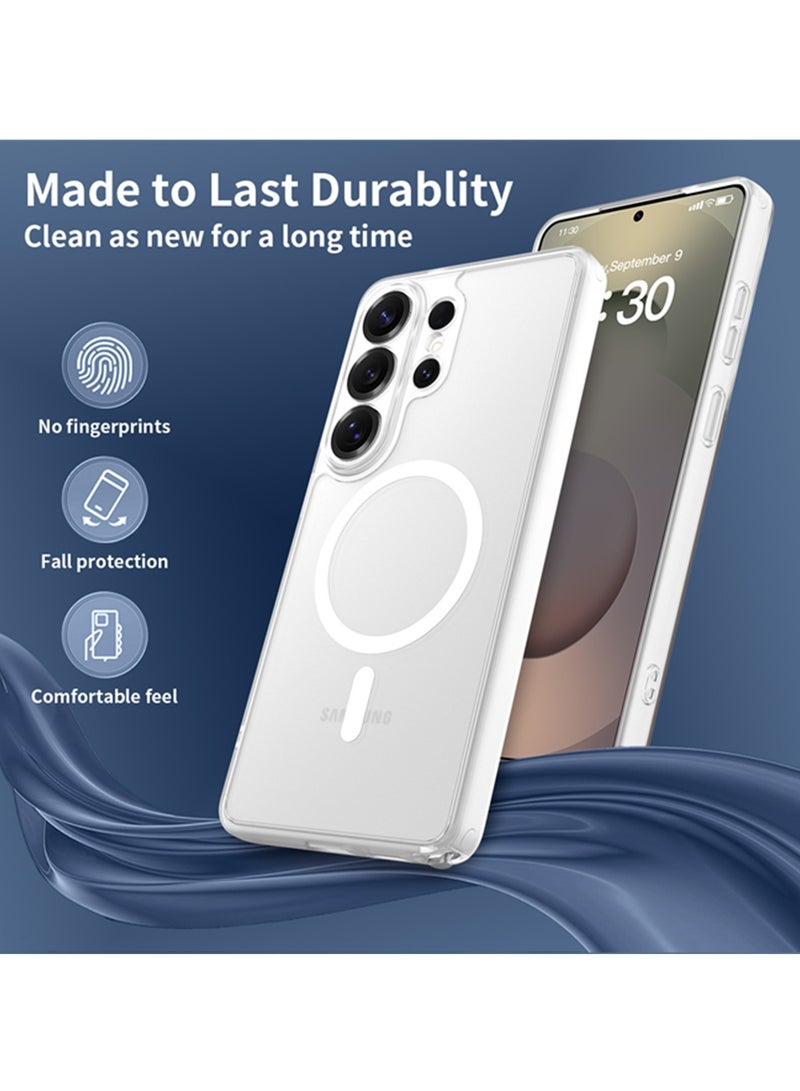 أداندو حافظة مغناطيسية قوية لهاتف Samsung Galaxy S26 Ultra 5G، متوافقة مع Magsafe، حافظة مغناطيسية متينة شفافة غير لامعة للحماية من السقوط (أبيض غير لامع، Galaxy S26 Ultra 5G) - Image 4