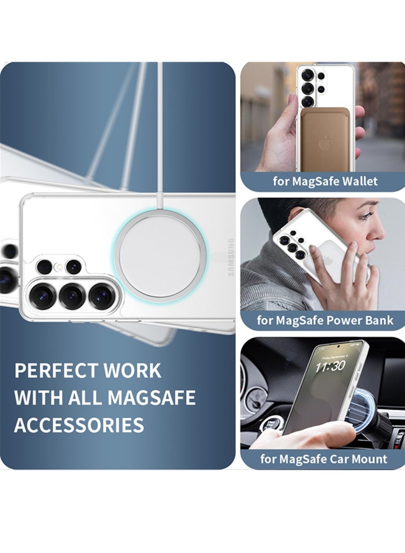 أداندو حافظة مغناطيسية قوية لهاتف Samsung Galaxy S26 Ultra 5G، متوافقة مع Magsafe، حافظة مغناطيسية متينة شفافة غير لامعة للحماية من السقوط (أبيض غير لامع، Galaxy S26 Ultra 5G) - Image 5