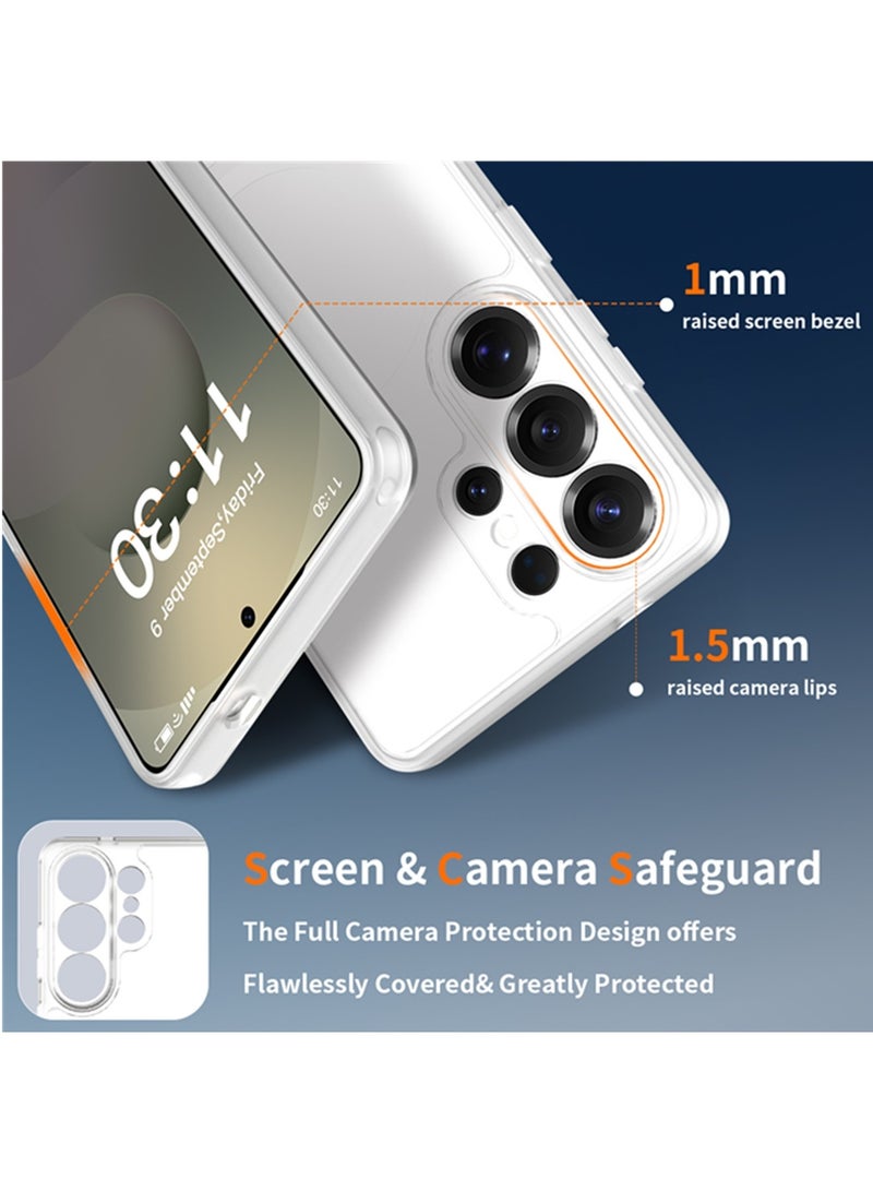 أداندو حافظة مغناطيسية قوية لهاتف Samsung Galaxy S26 Ultra 5G، متوافقة مع Magsafe، حافظة مغناطيسية متينة شفافة غير لامعة للحماية من السقوط (أبيض غير لامع، Galaxy S26 Ultra 5G) - Image 3