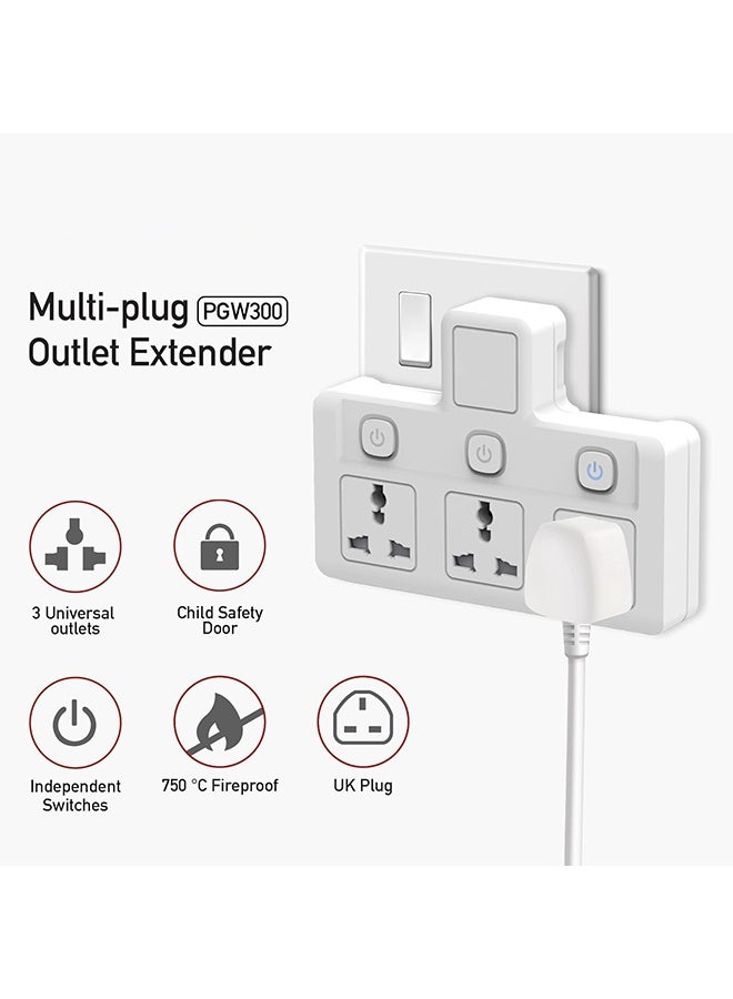 JS Universal Plug Extension, Multi Plug Extension Sockets Plug, Wall Plug Adapter, UK Plug Switched Socket 3 Way, Protection Power Extension Adapter for Home, Office, Kitchen - Image 5