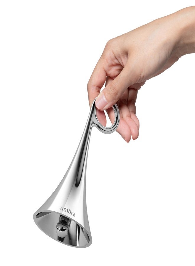 Umbra Isa Bell - Decorative Modern Dinner Bell, Chrome Hand Bell for Home or Office - Image 1