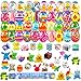 Cherislpy 32 Pack Prefilled Easter Eggs with Fidget Toys Bright Colorful Easter Eggs Prefilled with Variety Easter Stress Toys Great for Kids Toddler Easter Basket Stuffers Party Favors Gifts - Image 2
