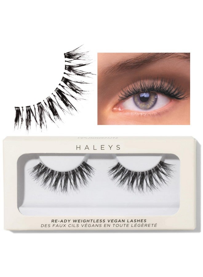 هاليس رموش هاليز ريدي النباتية خفيفة الوزن (ماكسيماليست)، خفيفة الوزن ومريحة للاستخدام طوال اليوم، مصنوعة من ألياف صناعية، شرائط قابلة لإعادة الاستخدام، سهلة الاستخدام، خالية من القسوة - Image 1