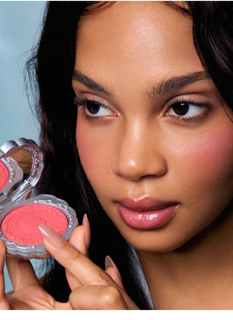 Flower Knows Shell's Jewel Silk Satin Blush – Long-Lasting Cheek & Highlight Duo with Vitamin E - 05 Strawberry Bubble  - Image 2