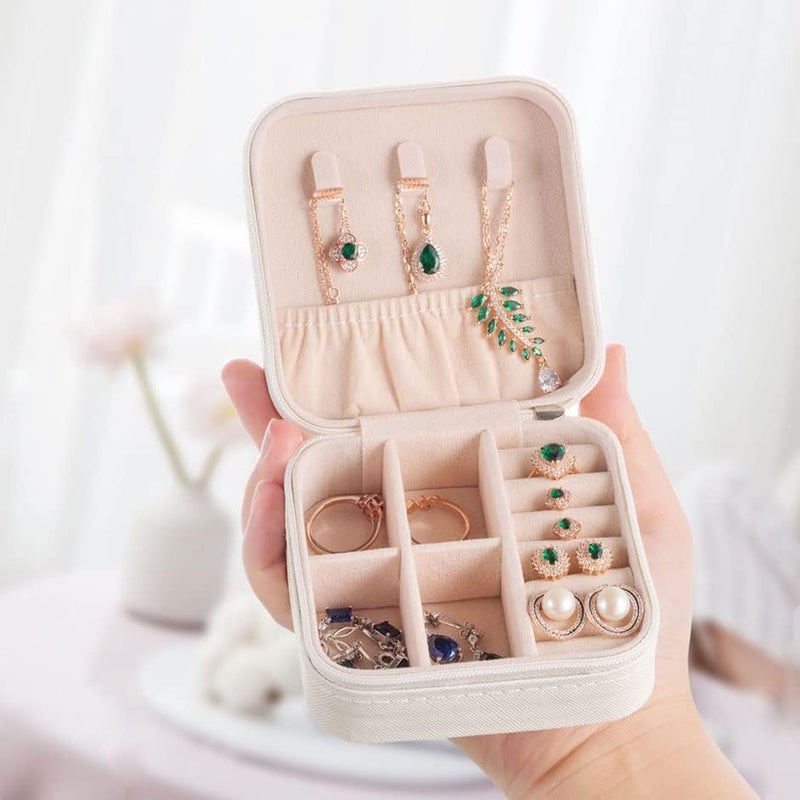 ZPROW Travel Jewelry Case, Mini Portable Jewelry Travel Boxes, Small Jewelry Organizer for Rings, Earrings, Pendants, Watches, Necklaces, Lipsticks Organizer Storage Holder Case (White-6packs) - Image 2