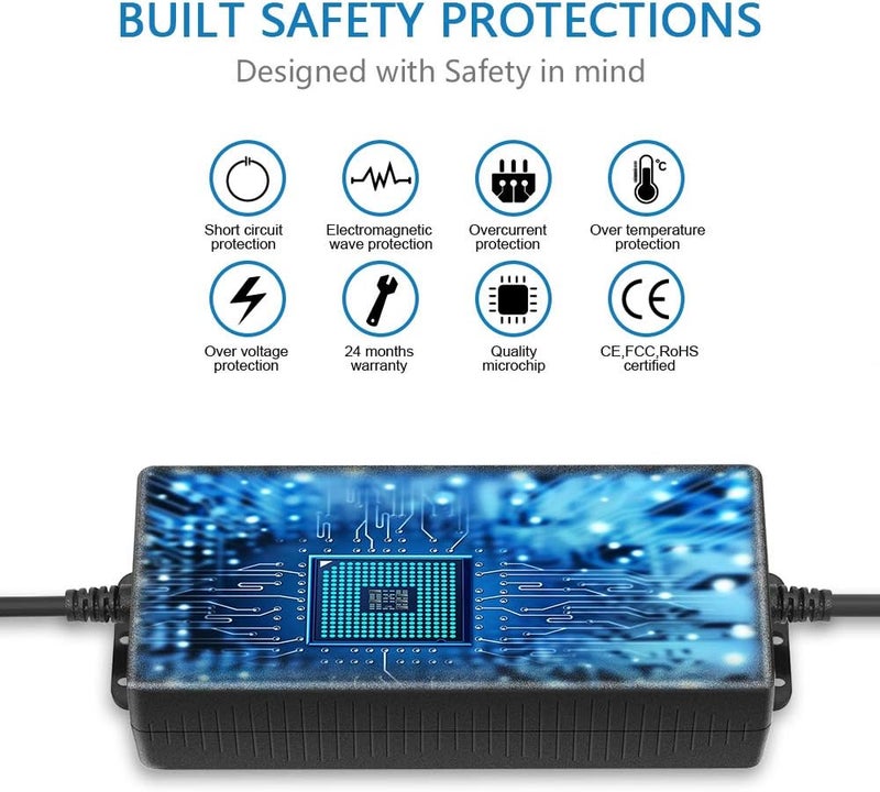 شنيت بور محول طاقة عالمي قابل للتعديل DC 24V 12V 9V 14V 19V 30V 36V AC، محول متعدد الجهد 9V ~ 36V 3A 108W، محول طاقة 100V~240V AC إلى DC متغير، مع 14 طرفًا 5.5x2.5 مم - Image 5