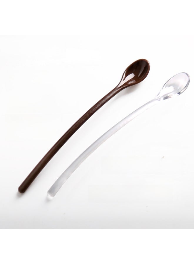 Disposable Honey Stick Coffee Spoon Coffee More Mixing Spoon Tasting Spoon Mini Plastic Honey Packaging Stirring Rod-Color:Coffee Simple Outfit - Image 2