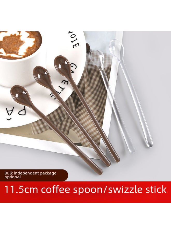 Disposable Honey Stick Coffee Spoon Coffee More Mixing Spoon Tasting Spoon Mini Plastic Honey Packaging Stirring Rod-Color:Coffee Simple Outfit - Image 3