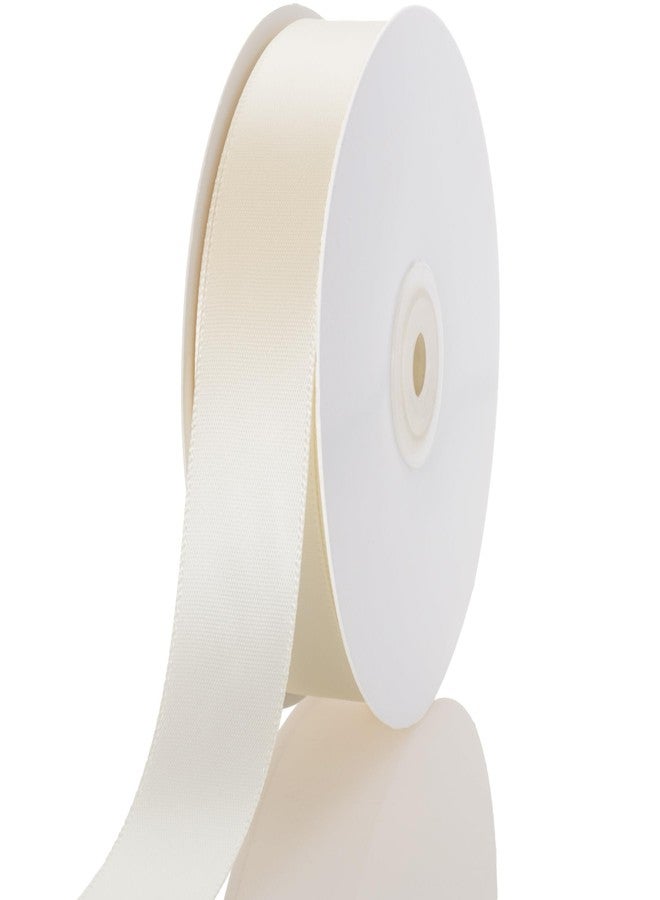 CUQIG 1 Inch Ivory Ribbon, 50 Yards Craft Polyester Satin Ribbon Perfect for Gift Wrapping, Handmade Roses, Wedding Party Decorations and DIY Crafts - Image 1