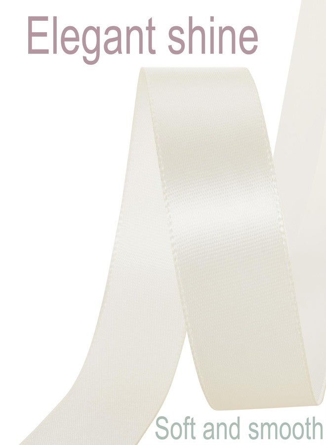 CUQIG 1 Inch Ivory Ribbon, 50 Yards Craft Polyester Satin Ribbon Perfect for Gift Wrapping, Handmade Roses, Wedding Party Decorations and DIY Crafts - Image 3