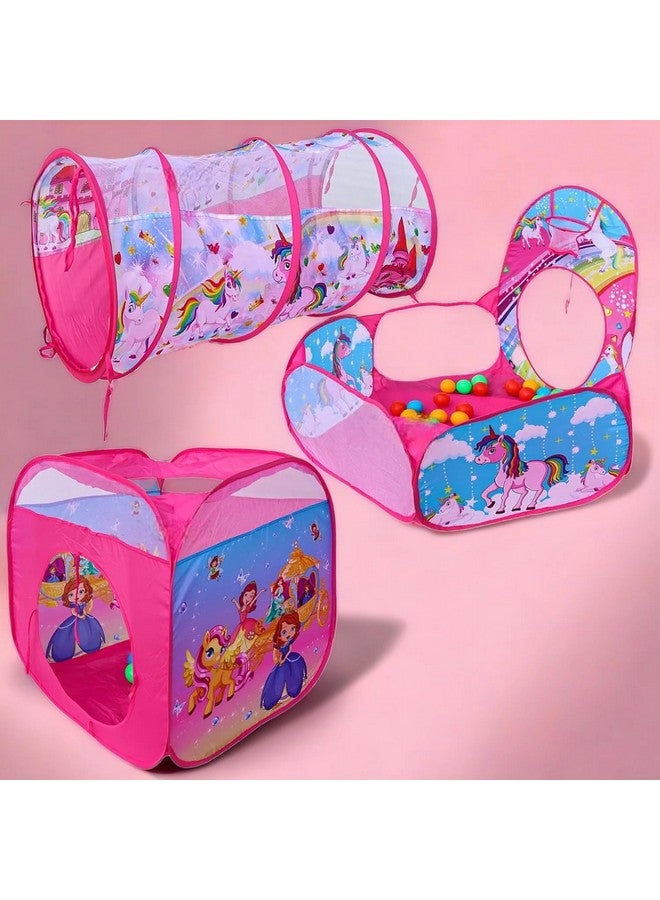 بيبي جو بيت لعب محمول 3 في 1 للأطفال بتصميم يونيكورن من بيبي جو، مسبح كرات، حفرة كرات، خيمة خارجية قابلة للطي (متعدد الألوان) - Image 3