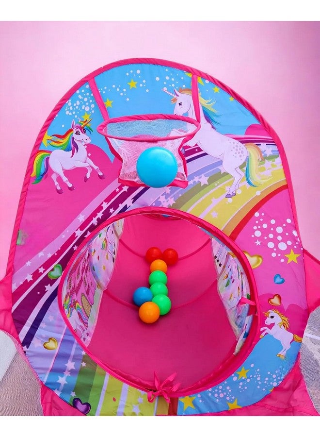 بيبي جو بيت لعب محمول 3 في 1 للأطفال بتصميم يونيكورن من بيبي جو، مسبح كرات، حفرة كرات، خيمة خارجية قابلة للطي (متعدد الألوان) - Image 5