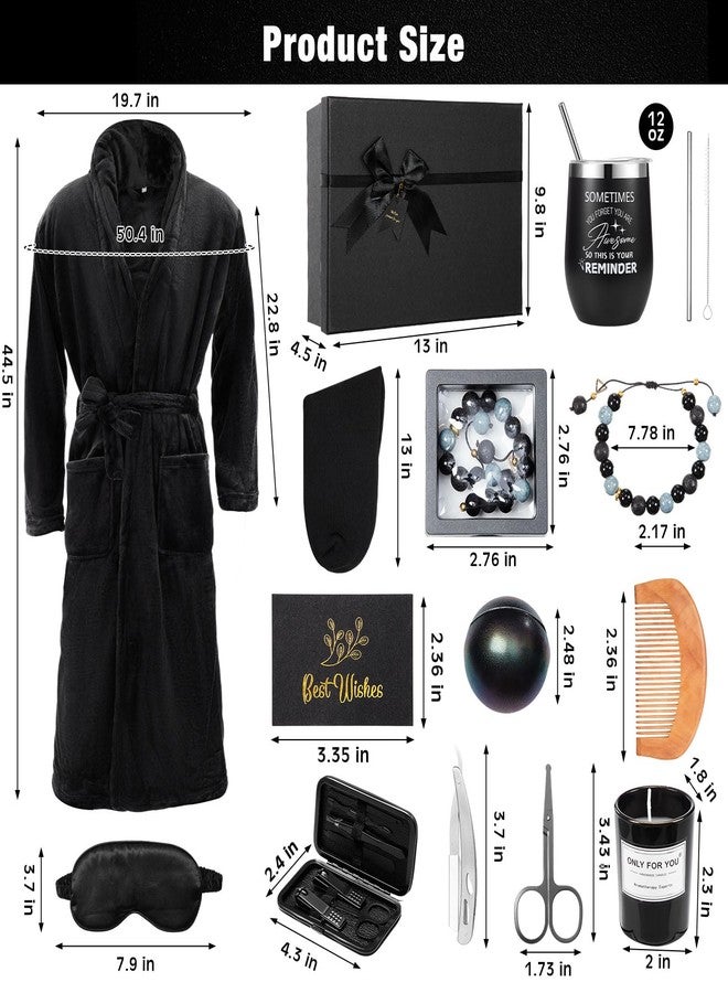 Nuogo مجموعة هدايا عيد الميلاد للرجال من نوجو 15 قطعة للعناية باللحية له أفكار سلة هدايا للرجال، كوب، رداء استحمام للأب، الزوج، الصديق في صندوق هدايا عيد الميلاد - Image 2