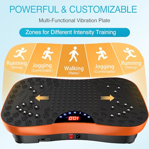 AXV Vibration Plate Fitness Platform Exercise Machine Vibrating Shaking Workout Full Body Shaker Vibrate Stand Shake Board Sport Gym Pad for Weight Loss Fat Burner for Women Men - Image 3