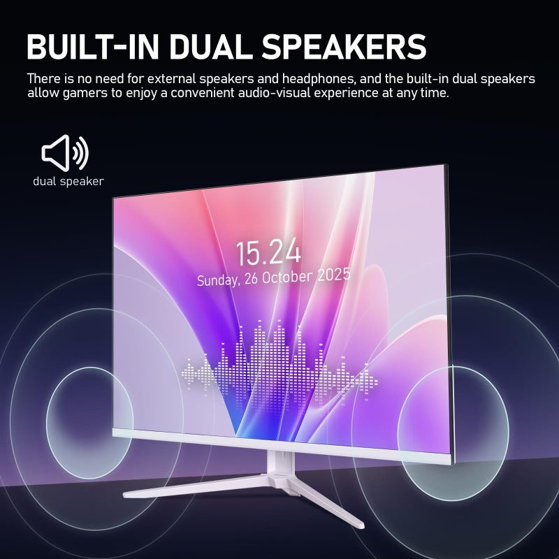 Gawfolk شاشة كمبيوتر Gawfolk 28 بوصة UHD 4K، شاشة IPS Ultra HD (3840×2560 بكسل)، 3:2، 1.07 مليار لون، 128% sRGB، مكبرات صوت مدمجة، زاوية عرض واسعة 178°، DisplayPort، HDMI، أبيض - Image 4