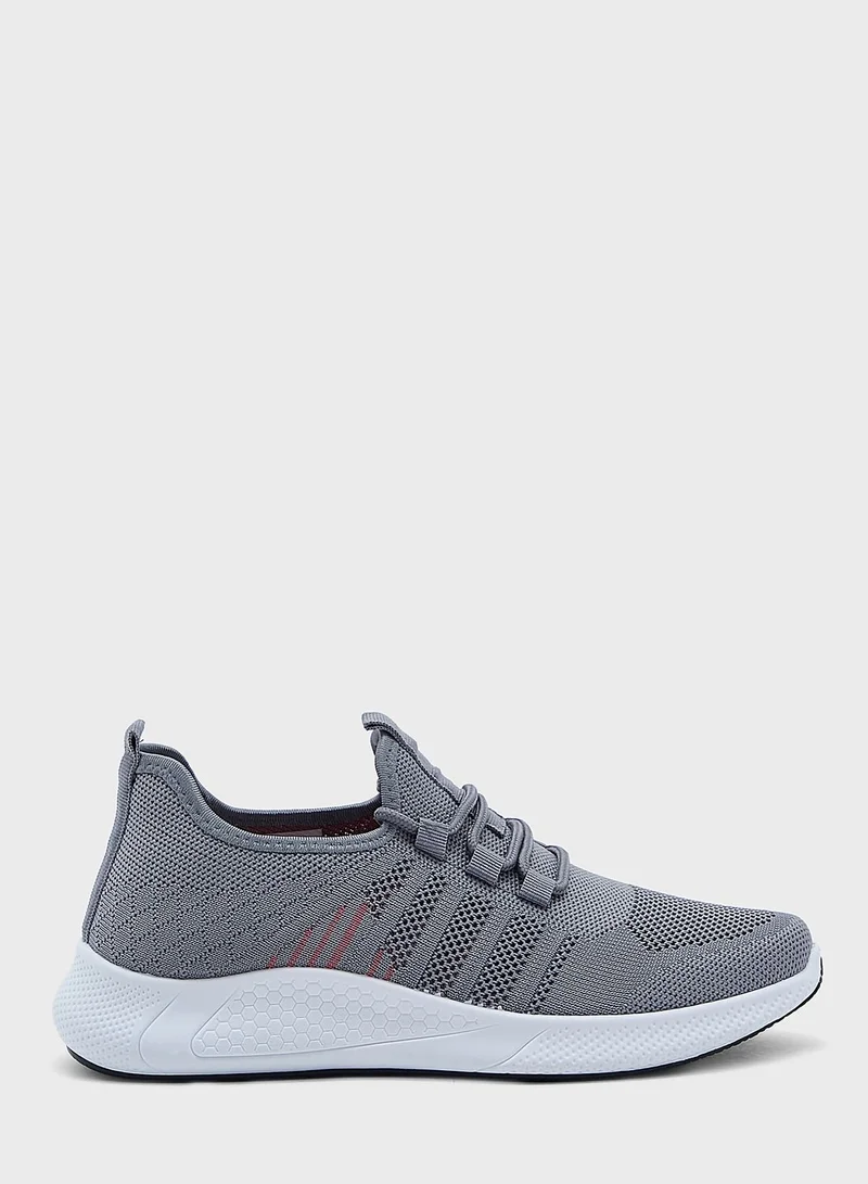 Ginger Textured Tonal Stripe Knit Comfort Sneaker