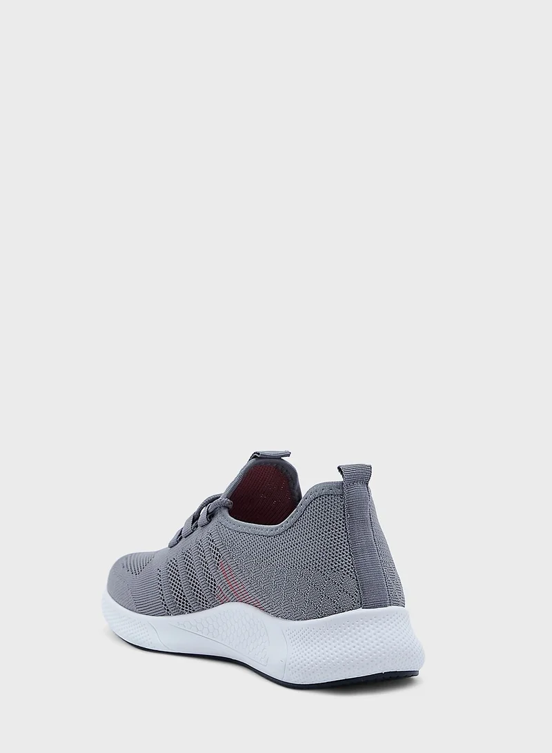 Ginger Textured Tonal Stripe Knit Comfort Sneaker