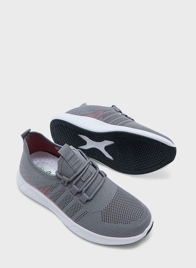 Ginger Textured Tonal Stripe Knit Comfort Sneaker