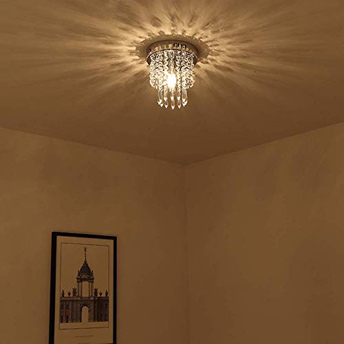GANE-SHLIGHTS GL K9 Crystal Chandelier for Living Room Modern Ceiling Light Led Jhummer for Hall Hotel Resort Shop Temples, Office, Resort B19 (Warmwhite)(Size: W 23cm,H 25cm)(Small) - Image 3