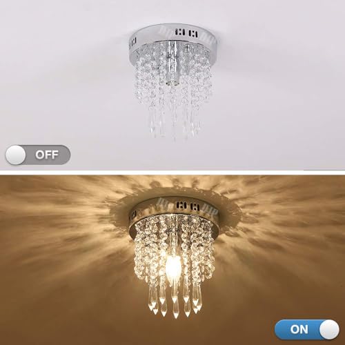 GANE-SHLIGHTS GL K9 Crystal Chandelier for Living Room Modern Ceiling Light Led Jhummer for Hall Hotel Resort Shop Temples, Office, Resort B19 (Warmwhite)(Size: W 23cm,H 25cm)(Small) - Image 2