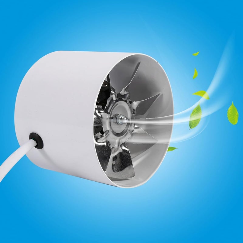 Inline Duct Fan 20W 220V Steel Blade Exhaust Ventilation For Home Indoor Air Cooling - Image 3