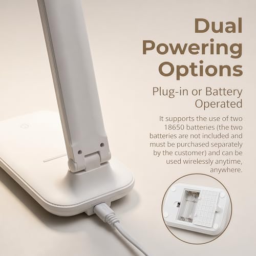 R RUCKERCO Led Desk Lamp Dimmable Desk Light Reading Lamp 3 Lighting Modes, Eye Protection Accessories, Study Desk Lamp Equipped USB Charger Suitable for Home Office is for Gift Giving - Image 2