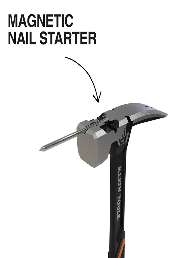 Klein Tools H80920S Smooth Face Framing Hammer with Straight Claw, 20-Ounce Forged Steel, Magnetic Nail Puller, and Extra-Large Squared Strike Face - Image 4