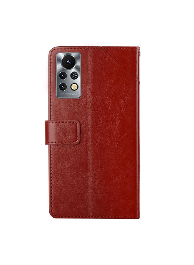 اس-توب جراب لهاتف Infinix Note 11 Pro HT01 جراب هاتف جلدي قابل للطي بنمط على شكل حرف Y - Image 3