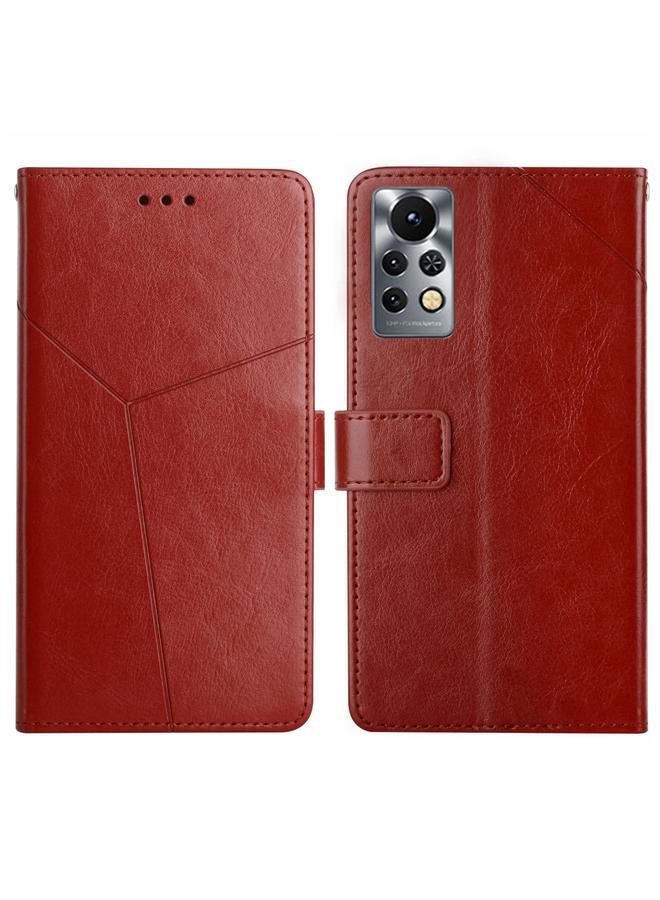 اس-توب جراب لهاتف Infinix Note 11 Pro HT01 جراب هاتف جلدي قابل للطي بنمط على شكل حرف Y - Image 1