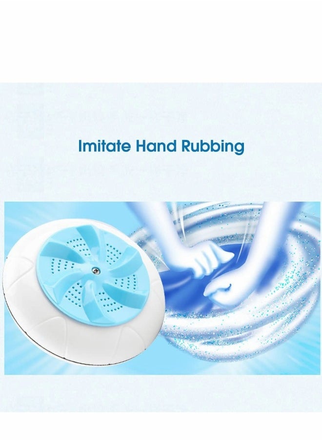 Generic - Portable Washing Machine, Ultrasonic Turbine Machine 1 kg Laundry Quantity Mini Rotating Washer with USB Cable for Home, Travel, Business Trip, Apartment, Dorm, Blue - Image 1