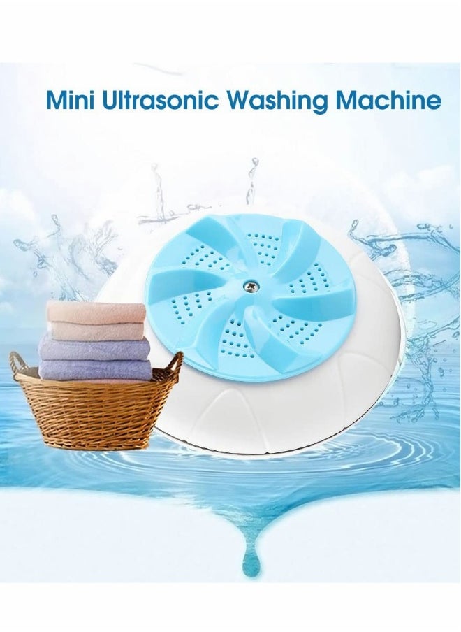 Generic - Portable Washing Machine, Ultrasonic Turbine Machine 1 kg Laundry Quantity Mini Rotating Washer with USB Cable for Home, Travel, Business Trip, Apartment, Dorm, Blue - Image 1