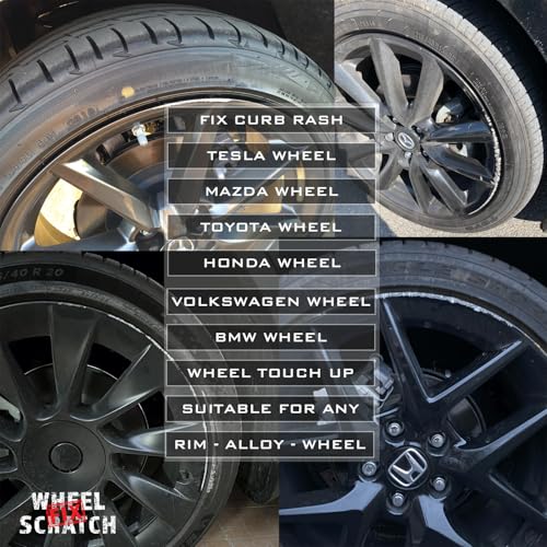 Wheel Scratch Fix Gray Rim Touch Up Paint Kit, Car Wheel Scratch Repair Kit, Wheel Touch Up Paint Pen, curb rim repair kit, curb rash repair Kit, Universal Rim Alloy Wheel Paint Dark Gray (Satin Dark Gray) - Image 3