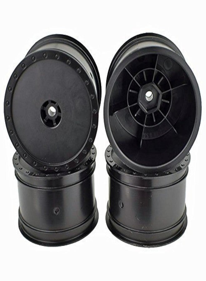DE Racing Borrego Buggy Wheels for Assoc B6/TLR 22/Rear/Black/4pcs BB4LRB