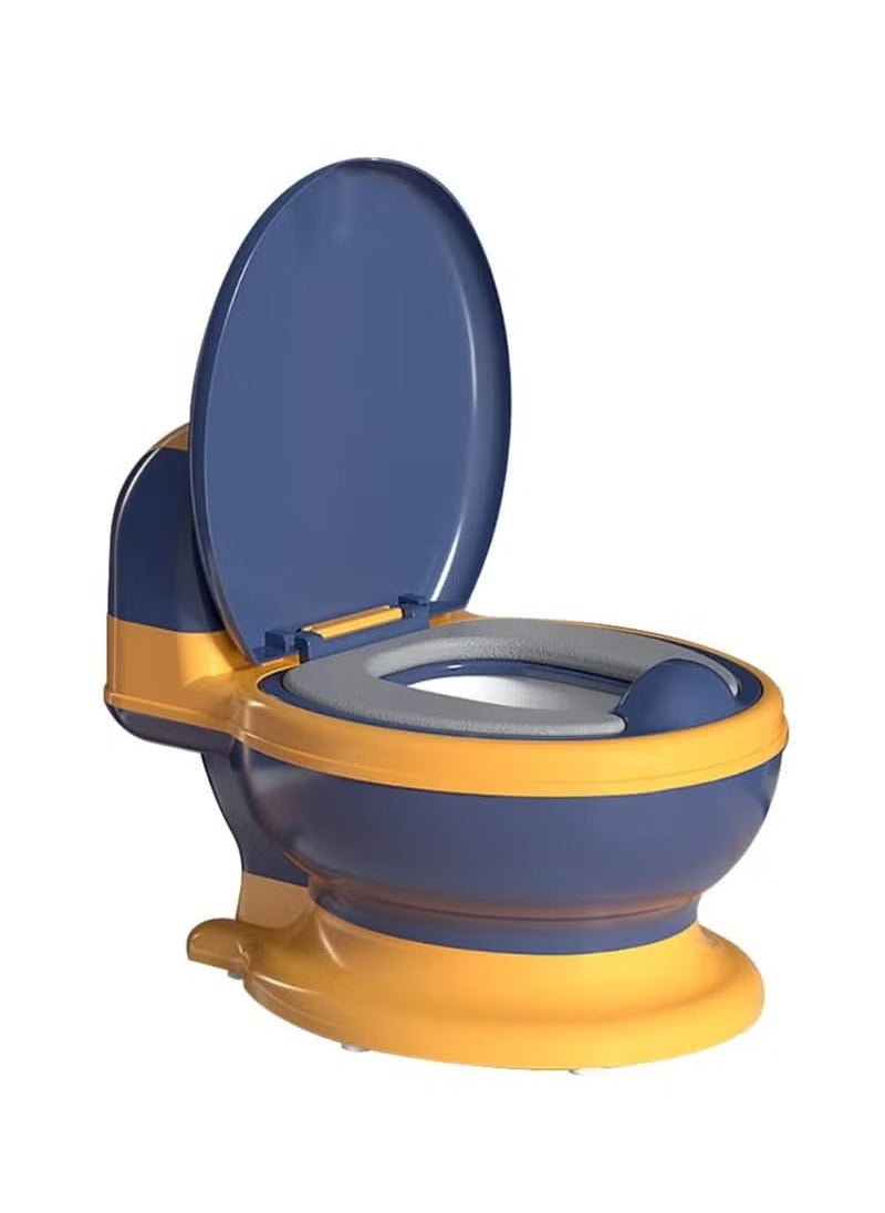 MIXDE Potty Training Toilet, Realistic Potty Training Seat with Storage Bags, Toddler Potty Chair with Soft Seat, Toilet Tissue Dispenser and Splash Guard, Non-Slip for Toddler& Baby& Girls (Blue)  - Image 1
