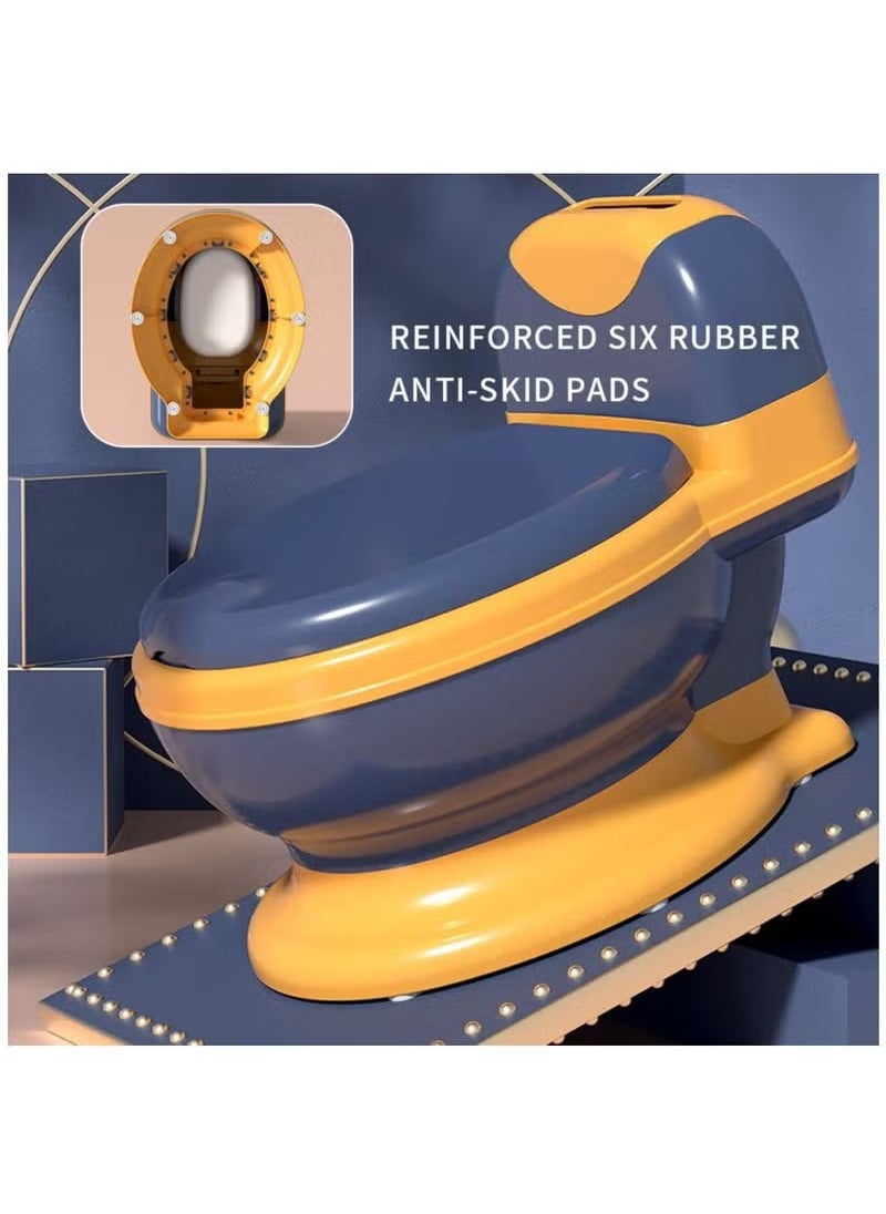 MIXDE Potty Training Toilet, Realistic Potty Training Seat with Storage Bags, Toddler Potty Chair with Soft Seat, Toilet Tissue Dispenser and Splash Guard, Non-Slip for Toddler& Baby& Girls (Blue)  - Image 2