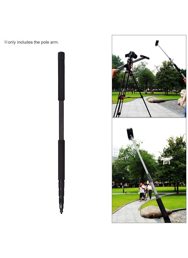 JIE YANG 3m/9.8ft Lightweight Carbon Fiber 4 Sections Extendable Telescoping Microphone Boom Pole Arm Extension with 3kg/6.6lbs Load Capacity  - Image 2