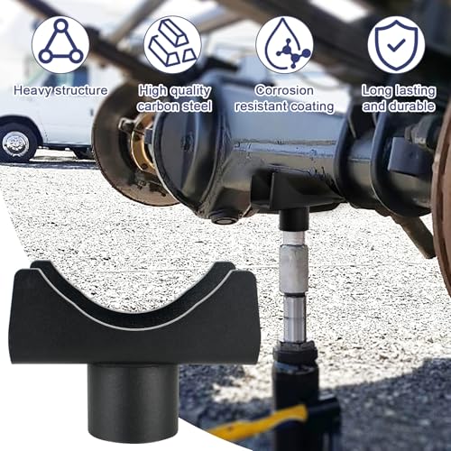 LVACODV Bottle Jack Adapter, Axle Saddle for 2", 3", 4" Round & 2" Square Tube, Bottle Jack Extension for RV Trailer, Within 1.5" Lifting Platform, Garage, Farm & Ranch - Image 2