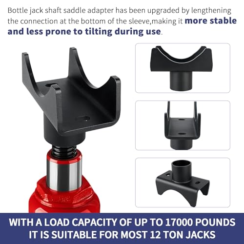 LVACODV Bottle Jack Adapter, Axle Saddle for 2", 3", 4" Round & 2" Square Tube, Bottle Jack Extension for RV Trailer, Within 1.5" Lifting Platform, Garage, Farm & Ranch - Image 4