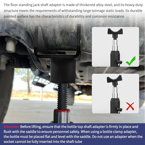 LVACODV Bottle Jack Adapter, Axle Saddle for 2", 3", 4" Round & 2" Square Tube, Bottle Jack Extension for RV Trailer, Within 1.5" Lifting Platform, Garage, Farm & Ranch - Image 5