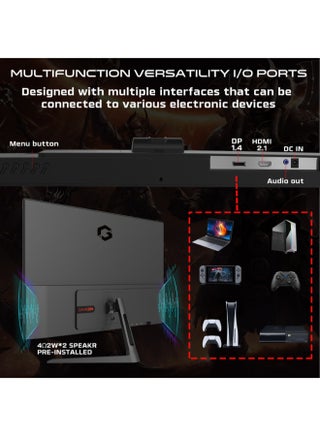 شاشة ألعاب GOPS24180IPS مقاس 24 بوصة FHD 180 هرتز ، 0.5 مللي، ثانية HDMI 2.0، مزودة بمزامنة تكيفية وG-Sync متوافقة مع إطار نحيف سريع IPS - view 4