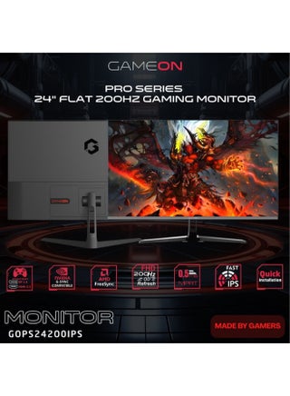 شاشة ألعاب GOPS24180IPS مقاس 24 بوصة FHD 180 هرتز ، 0.5 مللي، ثانية HDMI 2.0، مزودة بمزامنة تكيفية وG-Sync متوافقة مع إطار نحيف سريع IPS - view 2