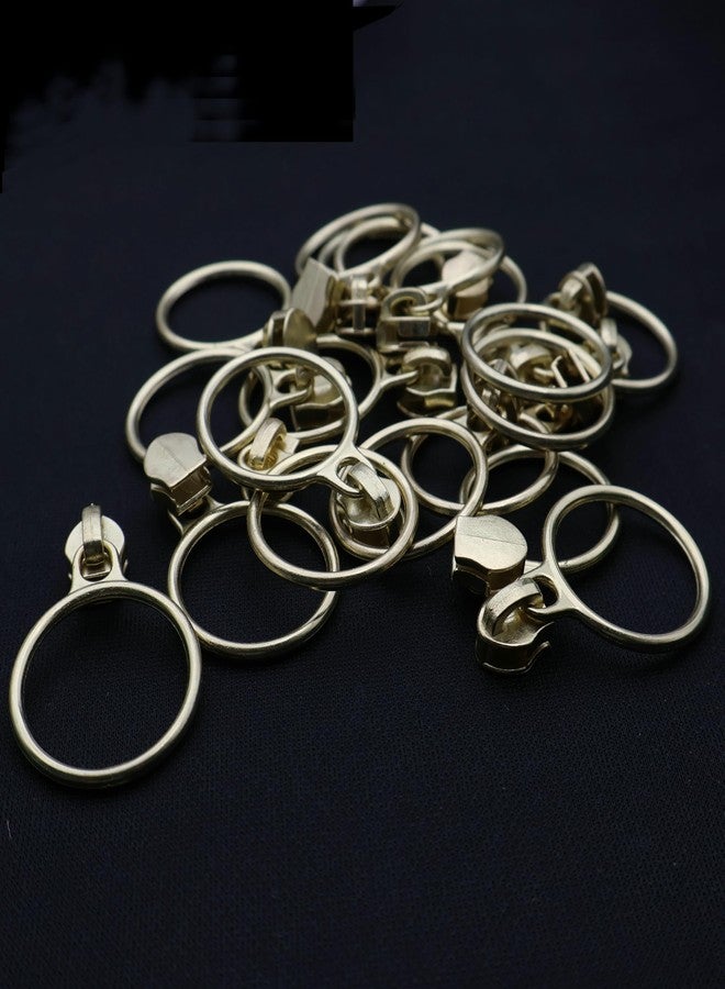 Leekayer #5 Gold Metallic Nylon Coil Zippers by The Yard Bulk 10 Yards Beige Zipper Tape with 25pcs Gold Ring Pull Sliders for DIY Sewing Tailor Craft Bag(Beige) - Image 5