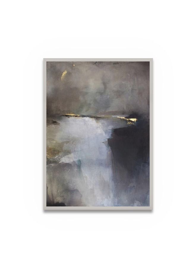 ماركتنا لوحة جدارية قماشية فنية لتزيين الحائط بتصميم عصري مع برواز فضي مجوف  مقاس 120x80سم قطعة واحدة - Image 2