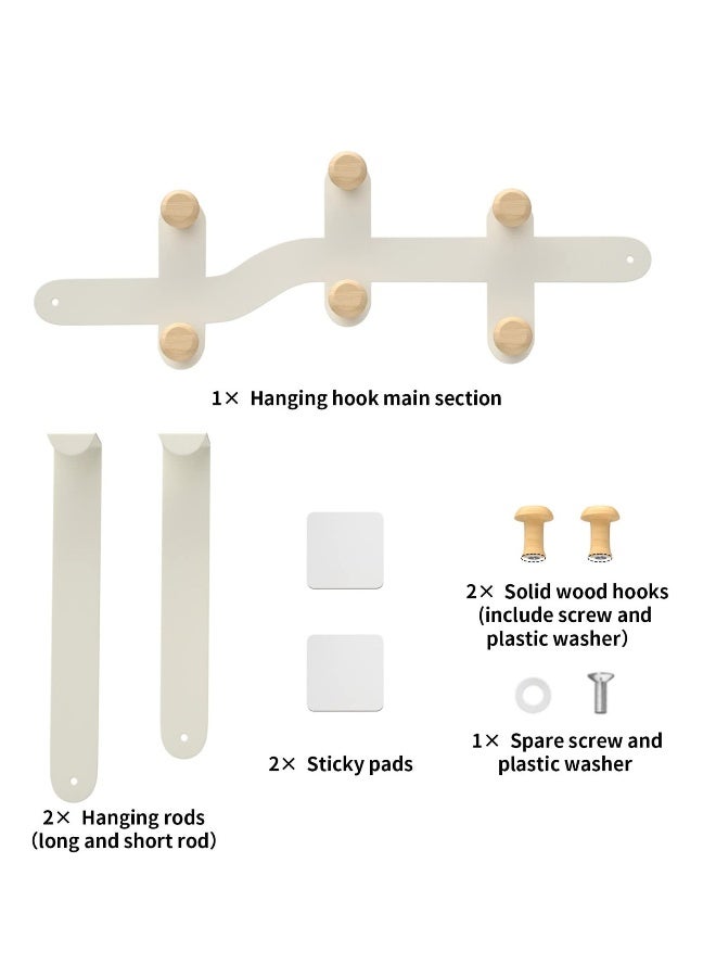 SYOSI Door Hooks, Heavy-Duty Over Door Hanger with 8 Hooks for Hanging Coat Towel Bag Robe Hat, Over Door Coat Hooks for Bedroom Bathroom Kitchen (White) - Image 3