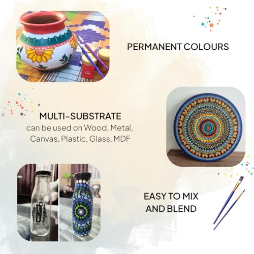 Flash New Improved Acrylic Colour Set For Adults Kids Professionals-High Pigment Strength Eco Friendly Non Fading Non Toxic Multi Surface Acrylic Paint (50 ml each, 25 Colours) - Image 4